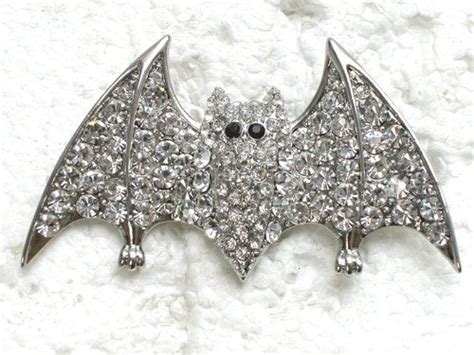 Clear Big Bat Pin Brooch For Halloween C435 By Anhsjewelry 1200