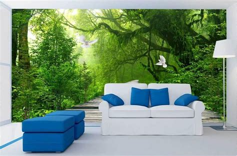 Customized 3d Mural Wallpaper Fresh Forest Aisle Backdrop 3d Wallpaper