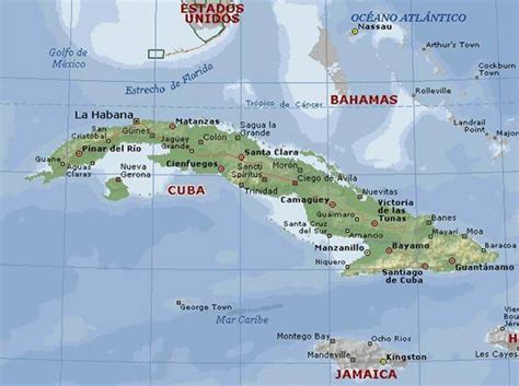 Cuba Mapa Geográfico