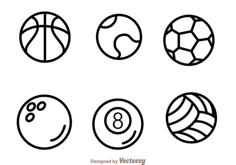 Sport Ball Outline Icons 95864 Vector Art At Vecteezy
