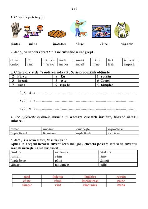 6654510 Fise Limba Romana Clasa I Math For Kids Student Information