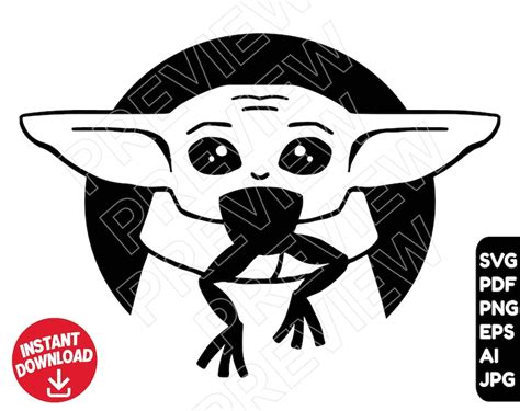 Baby Yoda Svg Vector Cut File Clipart Snack Time Star Wars Etsy My