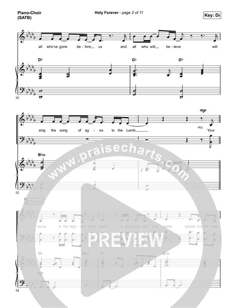 Holy Forever Sheet Music PDF Chris Tomlin PraiseCharts