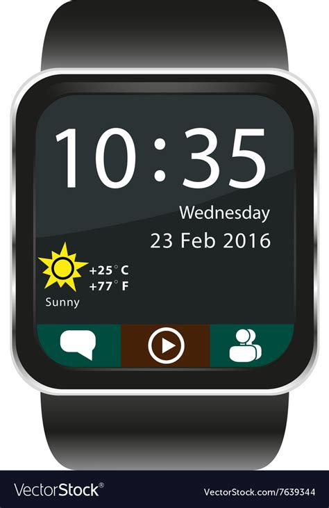 smartwatch home screen royalty free vector image