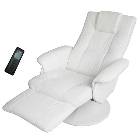 Recliner Massage Chair Shiatsu Stool Cinema Sofa Relax Gaming White New Ebay