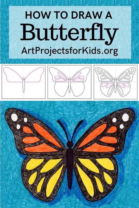 Butterfly Drawing For Kids Easy Step By Step How To Draw Cute Kawaii