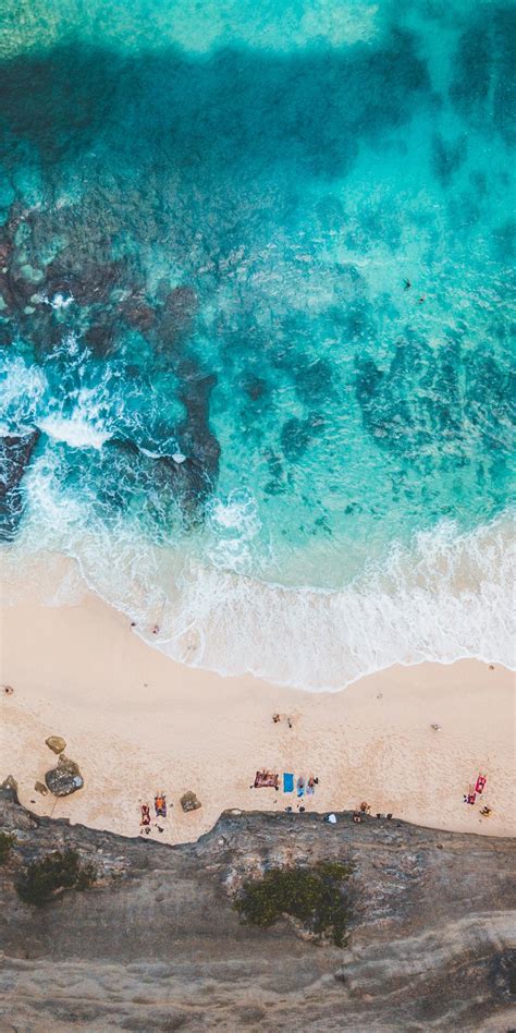 Download 1080x2160 Wallpaper Exotic Beach Blue Green Sea Aerial View