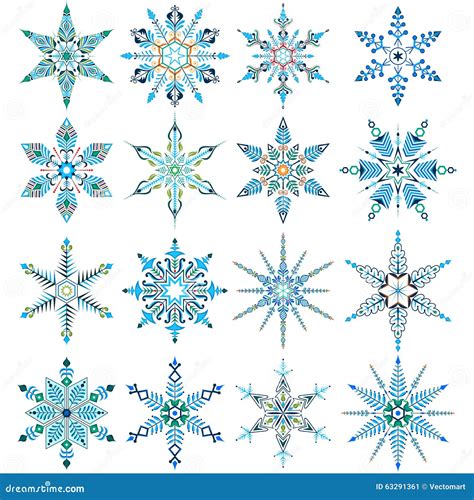 Designer Snowflakes Stock Vector Illustration Of Macro 63291361