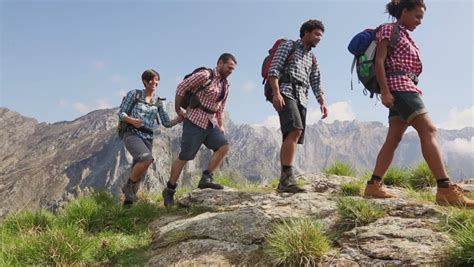Multiracial Group Hiking Stock Footage Video 6888481 Shutterstock