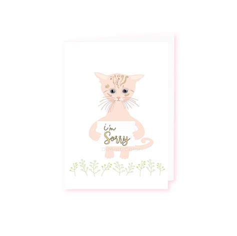 Printable Im Sorry Card Apology Card Cute Cat Kitten Etsy