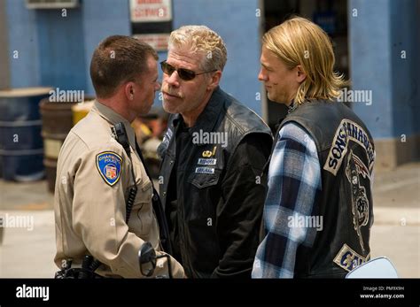 Sons Of Anarchy Charlie Hunnam As Jax And Ron Perlman As Clay Morrow Photo Credit Ray