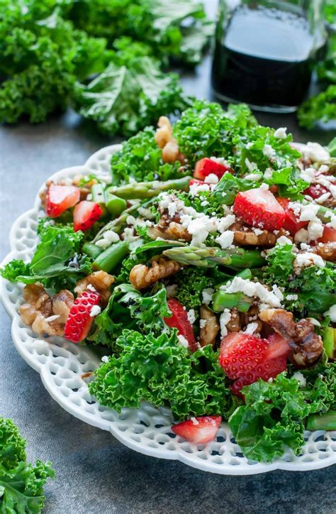 Strawberry Kale Salad With Homemade Balsamic Dressing