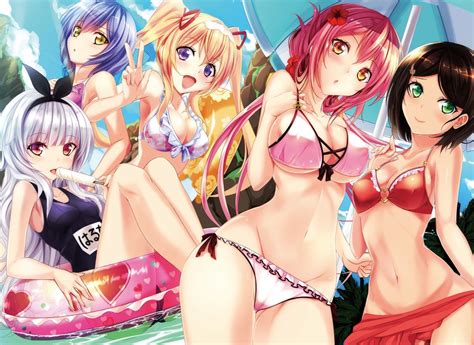 Wallpaper Anime Cleavage Bikini Swimwear Clothing Ecchi Inflatable Rings Alchemist No