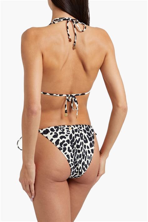 Tigerlily Tara Leopard Print Triangle Bikini Top The Outnet