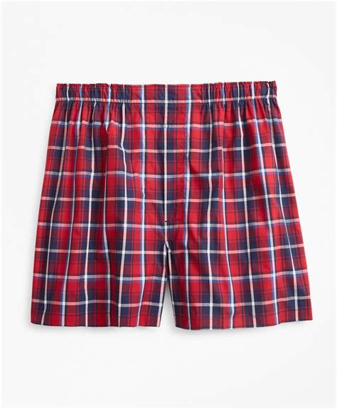 Traditional Fit Plaid Boxers Brooks Brothers