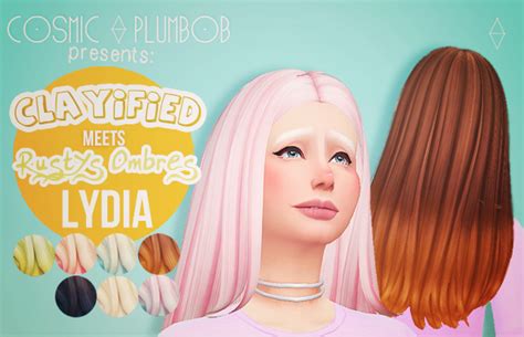My Sims 4 Blog Clay Hair Retexture In Rusty Ombres By Cosmicplumbob