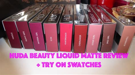 Huda Beauty Liquid Matte Swatches Review Youtube