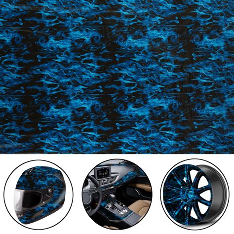 New Cool Blue Fire Hydrographic Water Transfer Film Hydro Dipping Dip