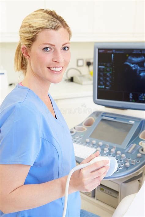 Portrait 4d Ultrasound Scanning Machine Operator Doctor Stock Photos