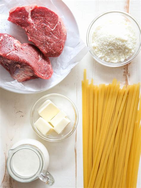 While the pasta boils, whip up a silky garlic, cream, and parmesan sauce. Steak Fettuccine Alfredo - Completely Delicious