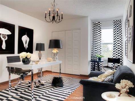 Black And White Office Eclectic Home Office San Francisco By