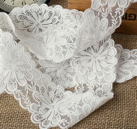 5 Yards Per Lot 6cm Width White Water Soluble Lace Trim Sewing Floral