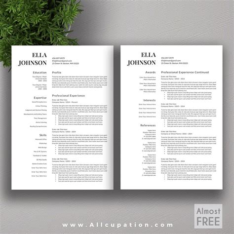 Select any one of the beautiful resume templates on this page, and you'll be presented with six color options and a big download button. 2 Page Cv Template Free - Resume Examples