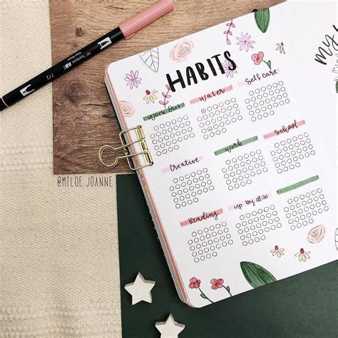 Simple Habit Tracker Bullet Journal Ideas For