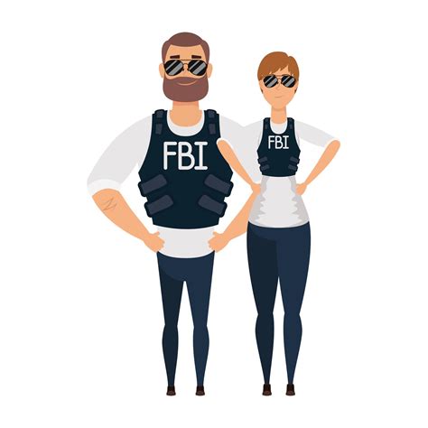 Young Couple Fbi Agents Characters 1859198 Vector Art At Vecteezy