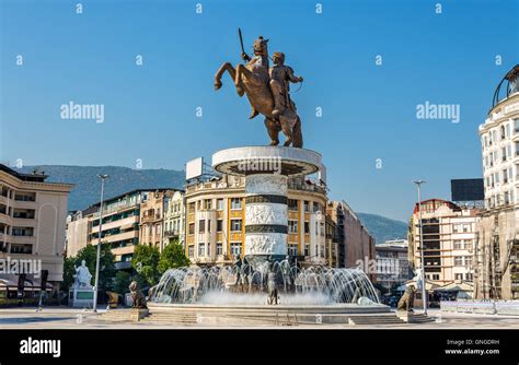 Alexander The Great Monument In Skopje Macedonia Stock Photo Alamy