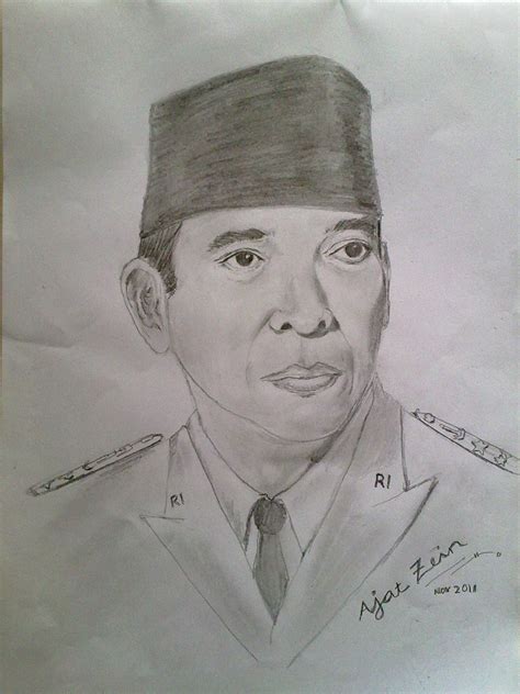 Kumpulan Contoh Sketsa Gambar Pahlawan Ir Soekarno Informasi Masa Kini