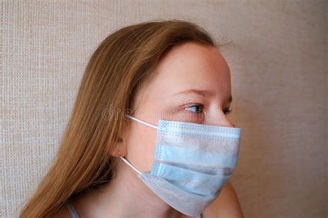 Girl In Protective Antiviral Mask Stock Photo Image Of Infection