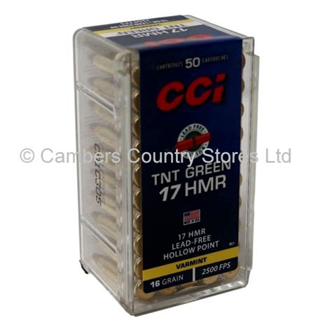 Cci 17 Hmr Tnt Green Lead Free 16 Grain 50 Pack Cambers Country Store