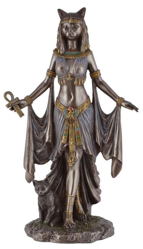 bastet egyptian cat goddess bronze figurine gothic ts