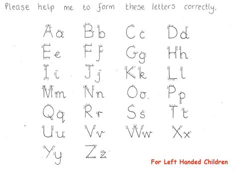 left handed letter formation google search writing