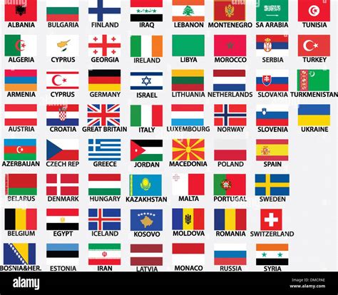 Les Drapeaux De Tous Les Pays Européens Image Vectorielle Stock Alamy