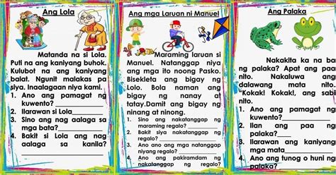 Filipino Reading Comprehension Part 1 Printable Format Free To
