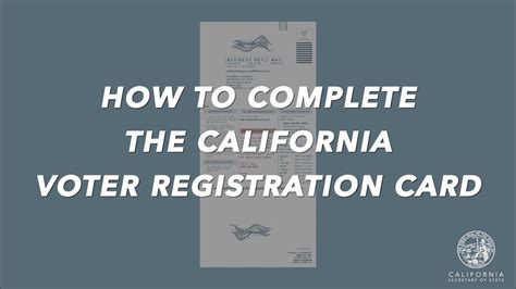 Completing The Ca Voter Registration Card Youtube