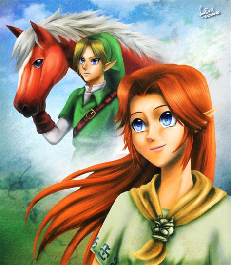 The Legend Of Zelda Ocarina Of Time Adult Link Adult Epona And Adult Malon My Heroes