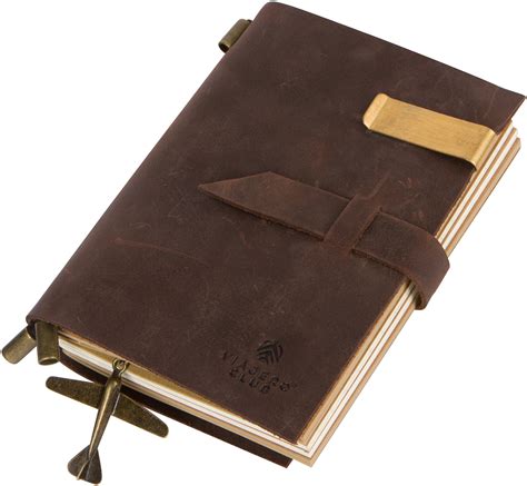 Genuine Leather Travel Journal with Refillable Notebooks (180 Pages), 5.9 x 4.1 Inches, Vintage ...