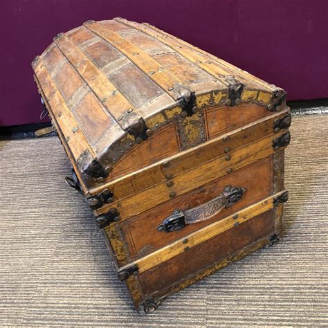 Early Victorian Steamer Trunk Leather And Sporting Goods Hemswell