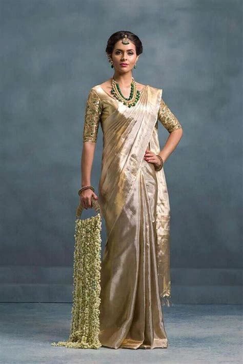 Uppada Mixed Gold And Silver Handwoven Full Tissue Saree Elegant
