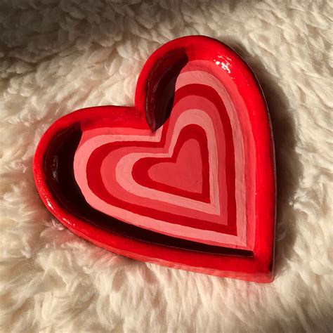 Handmade Custom Layered Heart Clay Jewelry Tray Ring Dish Etsy