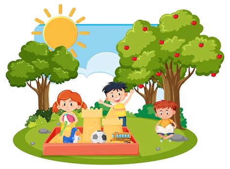 Clipart Of Kids Playing Outside