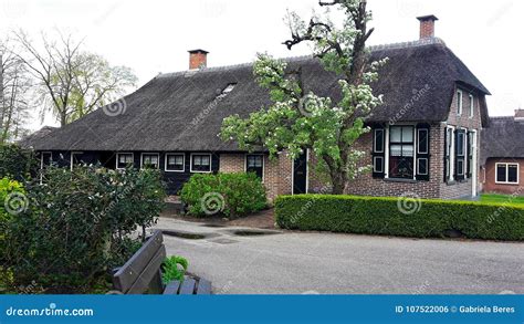 Traditional Dutch House In Giethoorn Netherlands Stock Photo Image