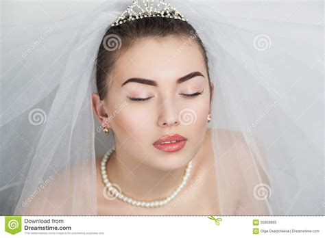 Perfect Bride Close Up Make Up Hair Dress Stock Image Image Of Nude