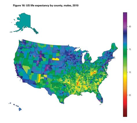 Us Life Expectancy By County Males Vivid Maps