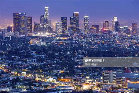 Los Angeles Skyline Cityscape California Usa High Res