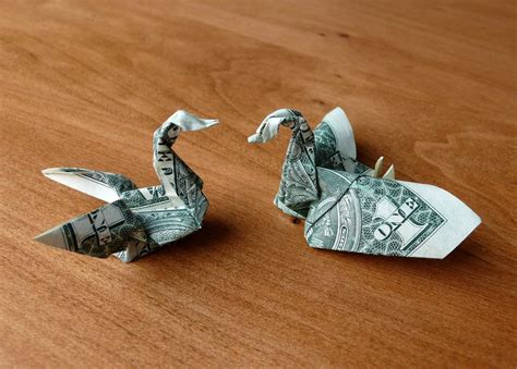 Swans Money Origami Dollar Bill Art Money Origami Origami Swan