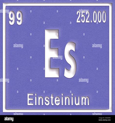 Einsteinium Chemical Element Sign With Atomic Number And Atomic Weight